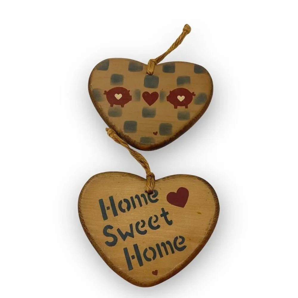 Sarah’s Attic Granny’s Favorites Vintage Set of 2 Wooden Plaques Home Sweet Home